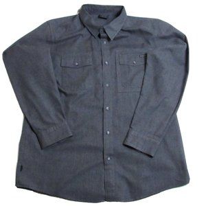 Oakley Long Sleeve Shirt Men's Gray Button Up W/ 2 Pockets
